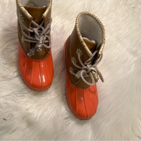 Jack Rogers Chloe Classic Rain Boot Tan Coral - Picture 3 of 10